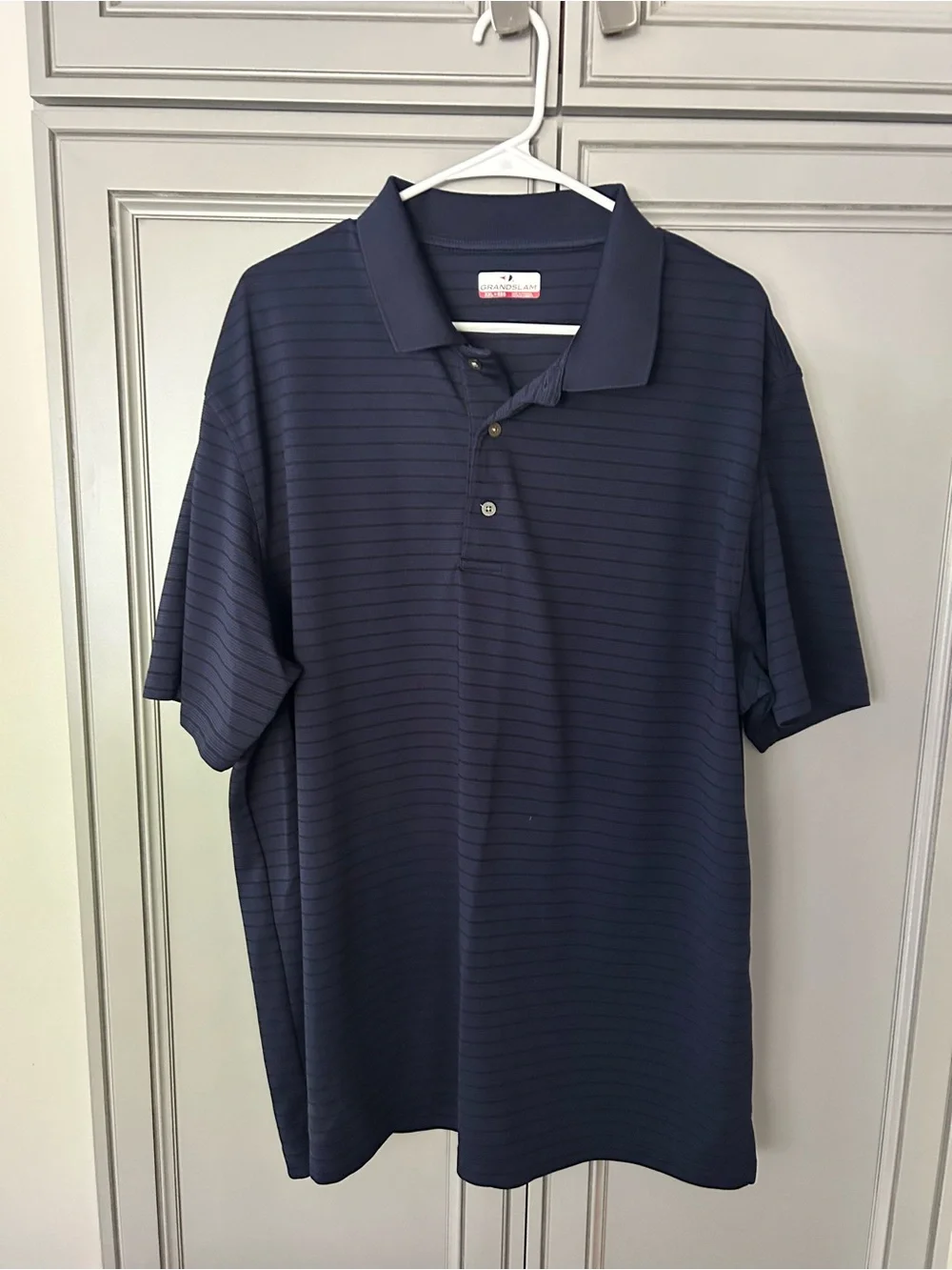 Grand Slam Navy Horizontal-Strip Polo